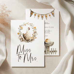 Invitation Fête de Mariage de Poule de Ferme de Mademoiselle