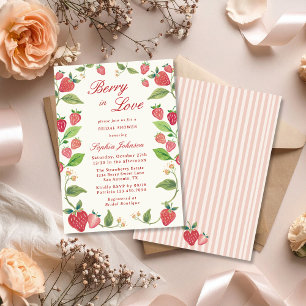Invitation Fête de mariage élégante aux fruits rouges Strawbe