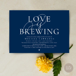 Invitation Fête de mariage élégante avec écriture « L'Amour e