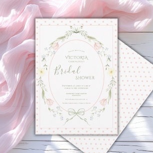 Invitation Fête de mariage élégante avec fleurs roses vintage