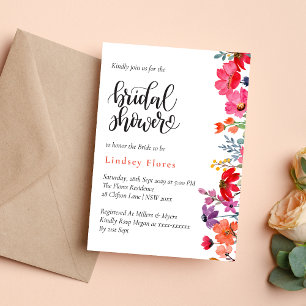 Invitation Fête de mariage élégante avec verdure florale colo