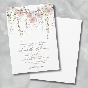 Invitation Fête de mariage élégante botanique aux fleurs sauv