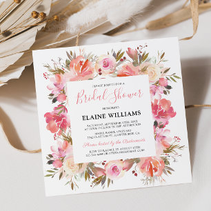 Invitation Fête de mariage élégante en saumon rose