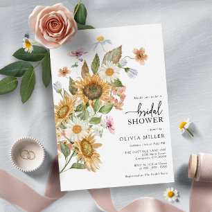 Invitation Fête de mariage élégante Tournesol