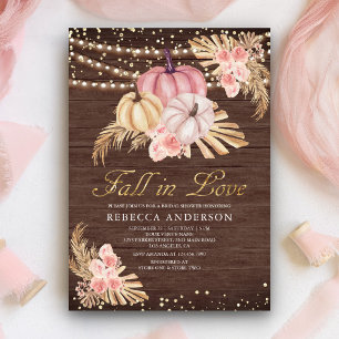 Invitation Fête de mariage en bois de citrouille rose poussié