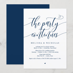 Invitation Fête de Mariage en Intime, La Fête Continue