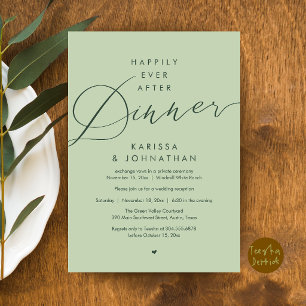 Invitation Fête de mariage et d'élopement pour dîner « Heureu