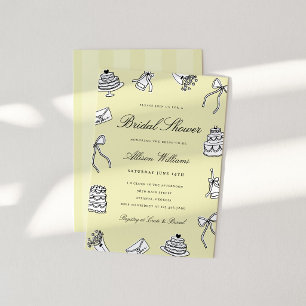Invitation Fête de mariage fantaisiste dessinée à la main