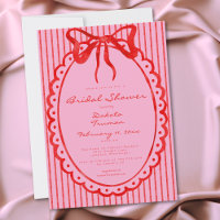 Fête de mariage fantaisiste rouge rose bow rayure