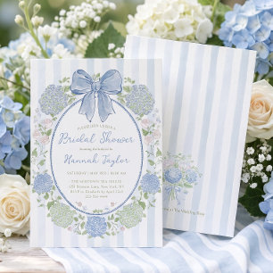 Invitation Fête de Mariage Fleur d'Hortensia Bleu