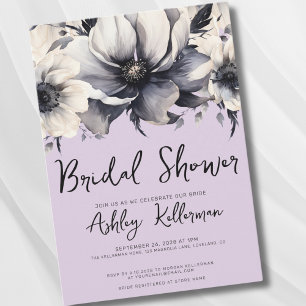 Invitation Fête de Mariage Fleurie Aquarelle Violette