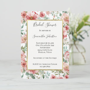 Invitation Fête de mariage Fleurs Roses Rouges