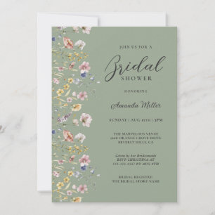 Invitation Fête de mariage Floral Aquarelle Fleurs Sauvages