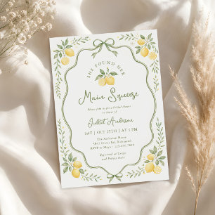 Invitation Fête de mariage Floral Citron Citrus