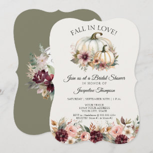 Invitation Fête de mariage Floral de Citrouille Tomber amoure