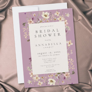 Invitation Fête de mariage floral de fleurs sauvages violette