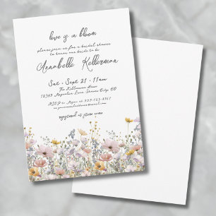 Invitation Fête de mariage floral élégant aux fleurs sauvages