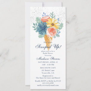 Invitation Fête de Mariage Floral et Succulent Macaron 'Scoop