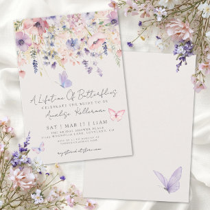 Invitation Fête de mariage floral papillon