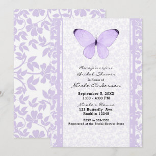 Invitation Fête de mariage floral Papillon Violet Lavande