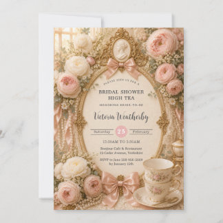Invitation Fête de mariage Floral Vintage Régence Bridal Show