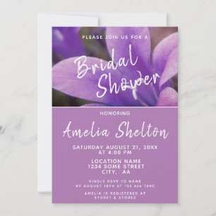 Invitation Fête de mariage florale au Campanule Pourpre