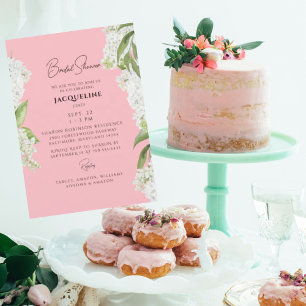 Invitation Fête de mariage florale d'hydrangea rose blanc en