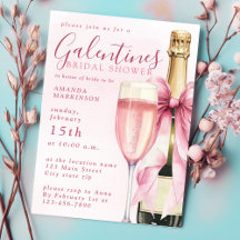 Fête de mariage Galentines aquarelle Champagne