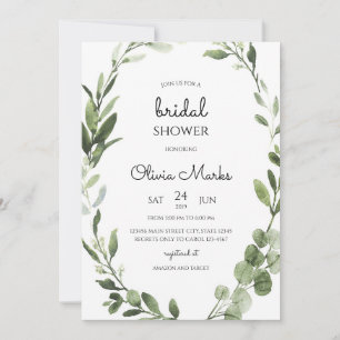 Invitation Fête de mariage géométrique doré et verdure