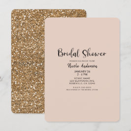 Invitation Fête de mariage Glitter Glam Or Moderne