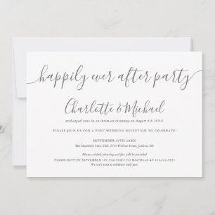 Invitation Fête de mariage grise et blanche pour toujours