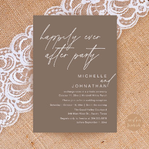 Invitation Fête de Mariage Happily Ever After, Mariage Minima