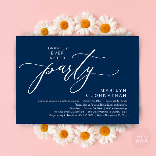 Invitation Fête de mariage "Heureux à tout jamais" Dîner de f