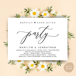 Invitation Fête de Mariage "Heureux à Tout Jamais" Dîner de M