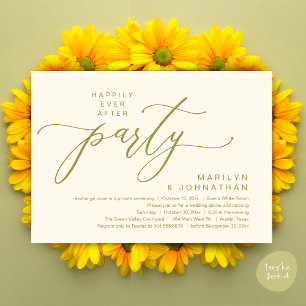 Invitation Fête de Mariage "Heureux à Tout Jamais" Dîner de M