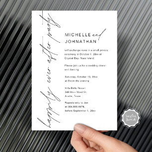 Invitation Fête de Mariage Heureux à Tout Jamais, Dîner d'Élo