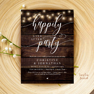 Invitation Fête de Mariage Heureux à Tout Jamais, Échange de 