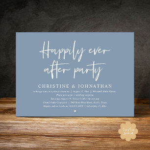 Invitation Fête de Mariage Heureux, Évasion de Mariage Bleu