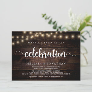 Invitation Fête de Mariage Heureux, Guirlande Lumineuse, Mari