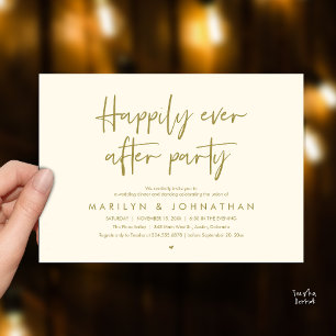 Invitation Fête de Mariage « Heureux pour Toujours », Dîner d