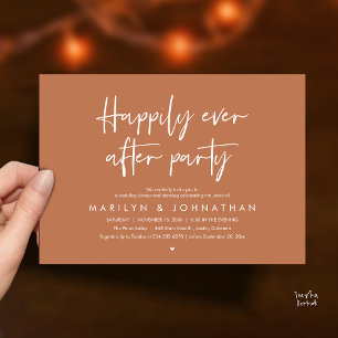 Invitation Fête de Mariage « Heureux pour Toujours », Dîner d