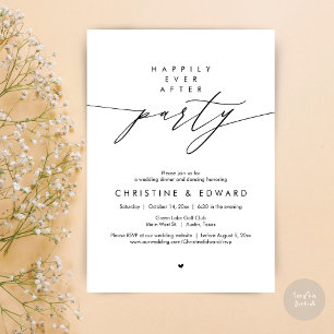 Invitation Fête de Mariage "Heureux Pour Toujours", Dîner de