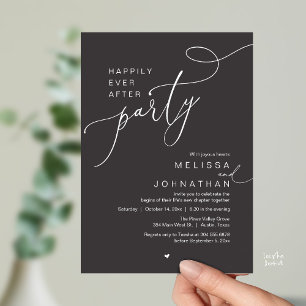 Invitation Fête de Mariage Heureux Pour Toujours, Dîner de Ma
