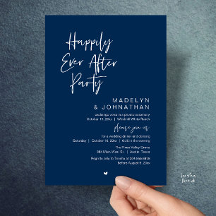 Invitation Fête de Mariage "Heureux Pour Toujours", Réception