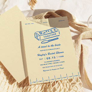 Invitation Fête de mariage jaune Beurre Ensemble