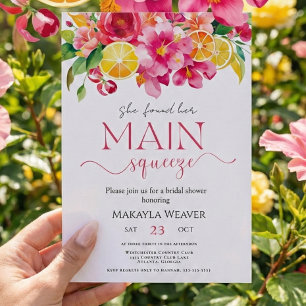 Invitation Fête de mariage Main Squeeze Citron Aquarelle
