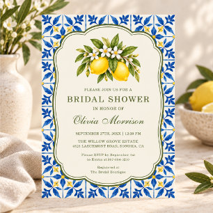 Invitation Fête de mariage méditerranéen d'été au citron