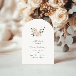 Invitation Fête de mariage minimaliste Arche florale rose Piv