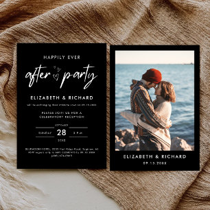Invitation Fête de Mariage Minimaliste Happily Ever After