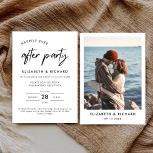 Invitation Fête de Mariage Minimaliste Happily Ever After